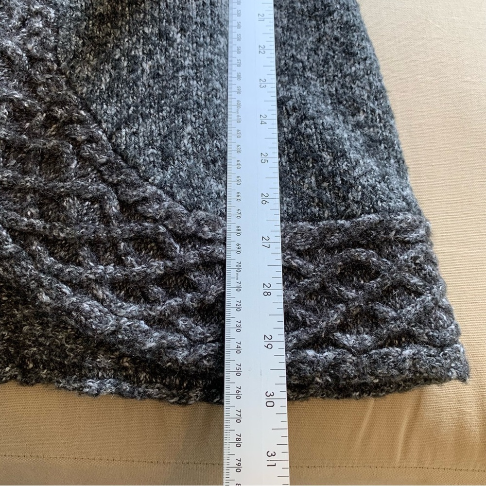 prAna Angelica Duster Cardigan Sweater Jacket Women S Gray Cable Knit Mid-Length - Picture 13 of 13